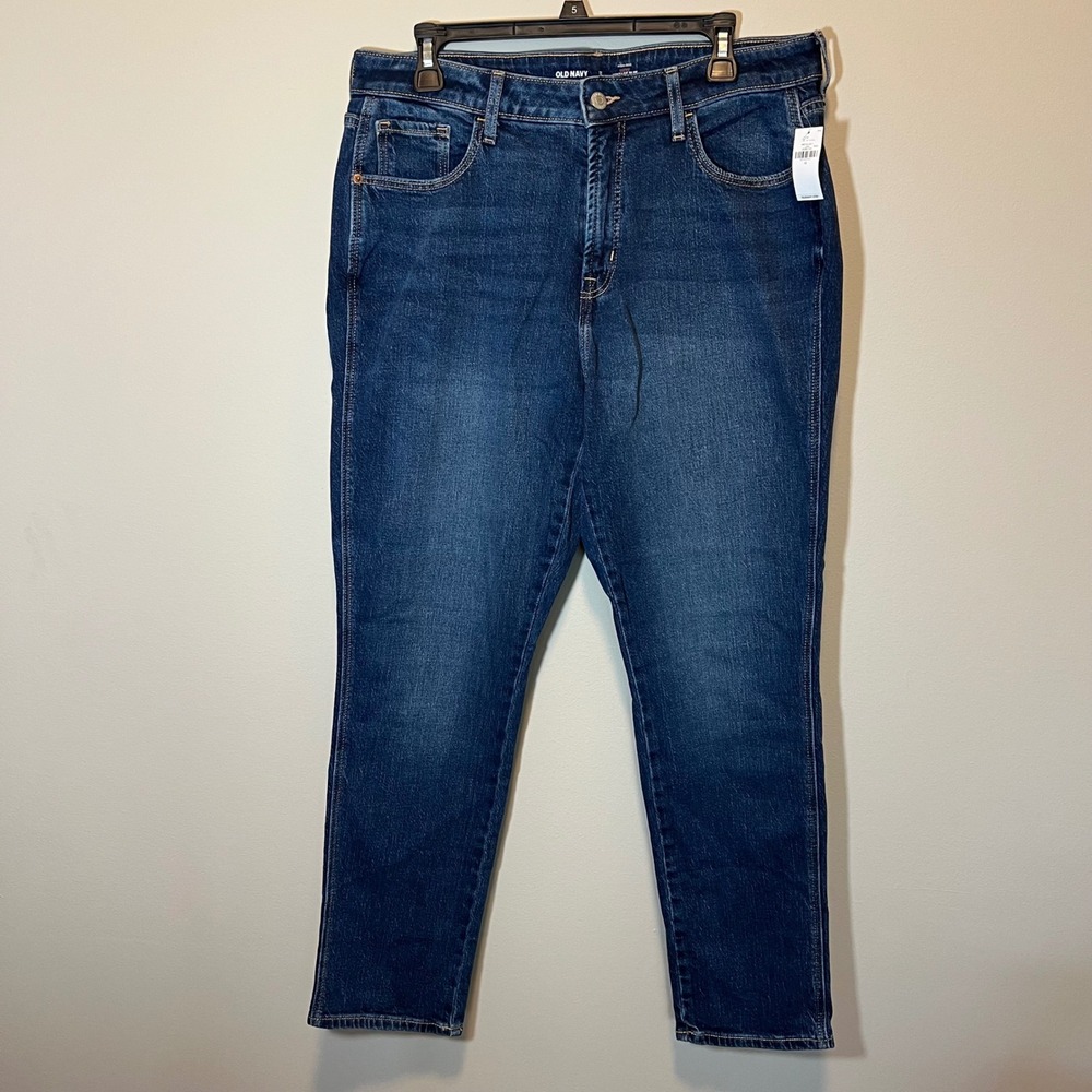 Old Navy Curvy Vintage Slim High Rise Jeans Dark Wash Blue Denim 12 NWT